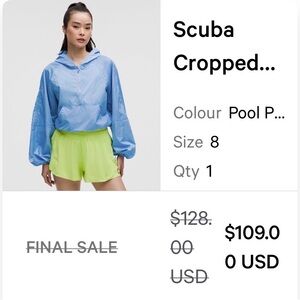 lululemon athletica Blue Scuba Cropped Jacket